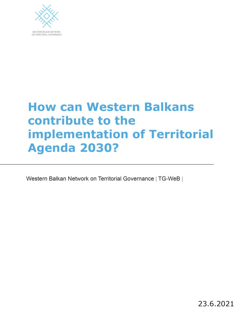 Book Cover: How can Western Balkans contribute to the implementation of Territorial Agenda 2030?