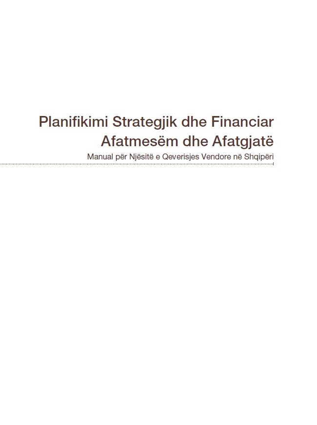Book Cover: Planifikim dhe Strategji Finaciar Afatmesëm dhe Afatgjatë